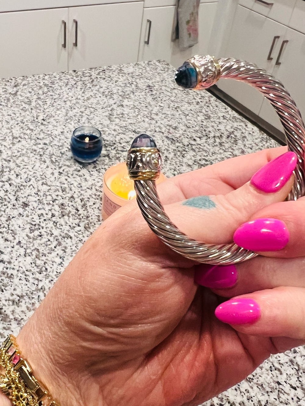 Silver-Tone Twisted Cable Cuff Bracelet - Women